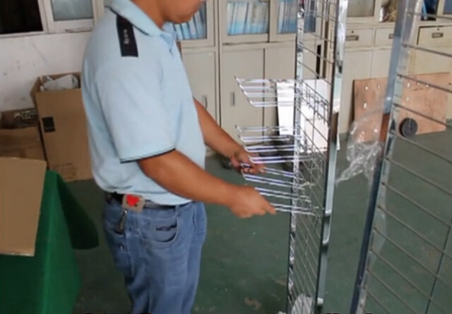 不銹鋼鉤子架，鐵線架安裝過程